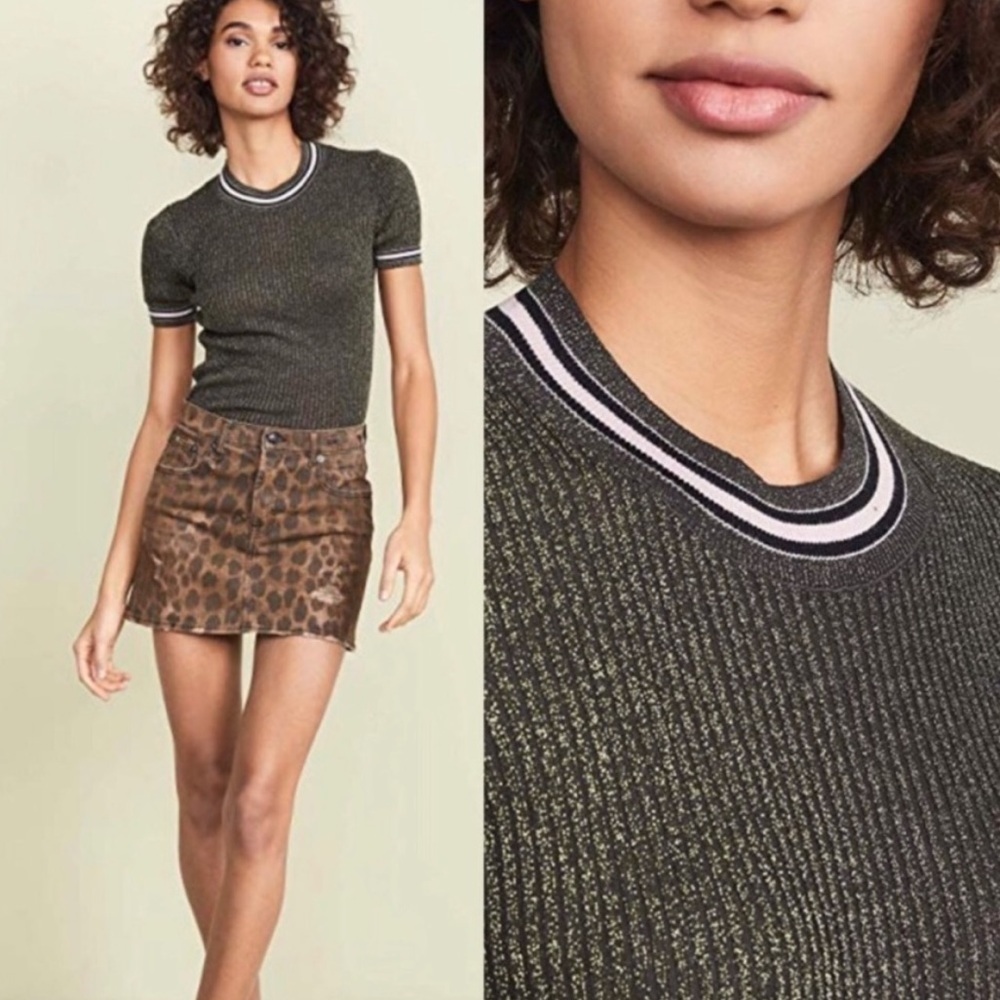 Scotch & Soda Metallic Lurex Knit Tee Small